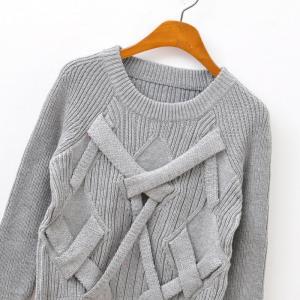 Cross Twisted Knit Sweater For Women
