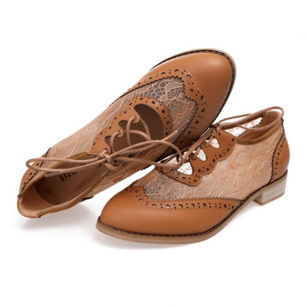 low heel lace shoes