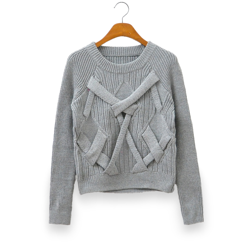 Cross Twisted Knit Sweater For Women